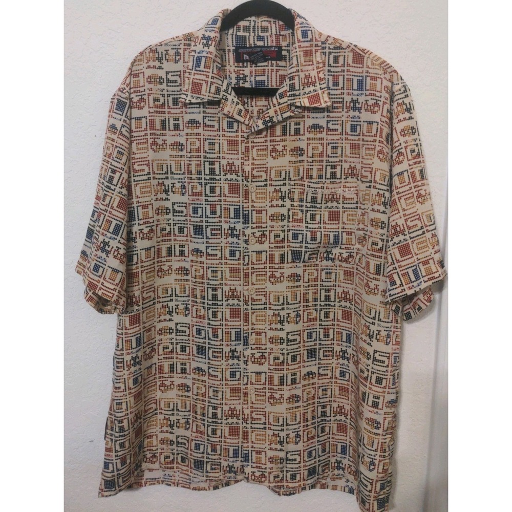 Southpole Denim Men's Short Sleeve Hip Hop Button Down Shirt Size L